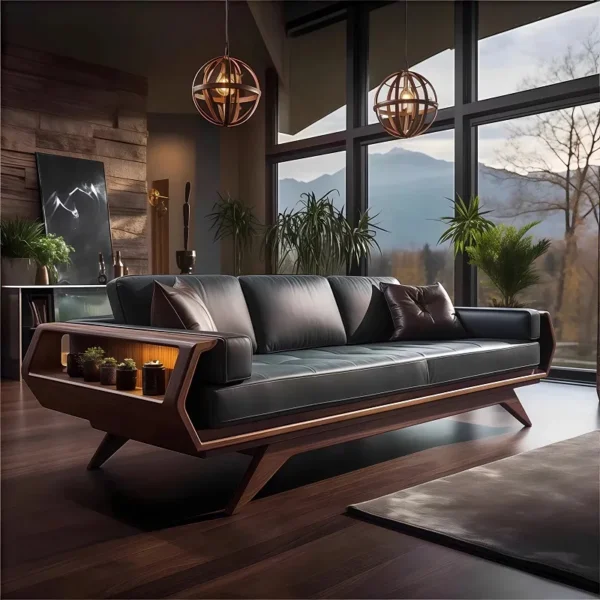 كنب كلاسيكي فخم ومميز مع مساحات تخزين فاخرة