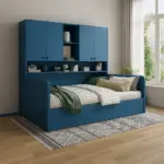 سرير نوم مع وحدات تخزين بتصميم مودرن