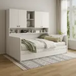 سرير نوم مع وحدات تخزين بتصميم مودرن