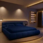 سرير منخفض الارتفاع – تصميم عملي مع كومدينة جانبية – هيكل خشبي أنيق – مثالي للغرف الصغيرة