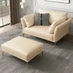 طقم كنب جلد فاخر 3+2+1 – تصميم فخم بخياطة بارزة – قاعدة خشبية متينة – تنجيد ناعم بلون بني داكن