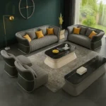 طقم كنب فاخر 3+2+1 – تنجيد ناعم عالي الجودة – قاعدة خشبية أنيقة – ألوان عصرية متعددة