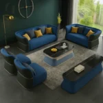 طقم كنب فاخر 3+2+1 – تنجيد ناعم عالي الجودة – قاعدة خشبية أنيقة – ألوان عصرية متعددة