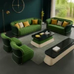 طقم كنب فاخر 3+2+1 – تنجيد ناعم عالي الجودة – قاعدة خشبية أنيقة – ألوان عصرية متعددة