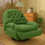 كرسي استرخاء ليزي بوي فخم – آلية إمالة يدوية – تنجيد ناعم ومريح – قاعدة خشبية – لون رمادي فخم