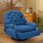 كرسي استرخاء ليزي بوي فخم – آلية إمالة يدوية – تنجيد ناعم ومريح – قاعدة خشبية – لون رمادي فخم