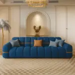 كنب مودرن بلمسة ذهبية فاخرة