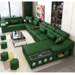 كنب زاوية بتصميم ذكي – تخزين مدمج وسرير قابل للطي – تنجيد فاخر وقاعدة متينة