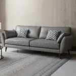 كنب جلد مريح بتصميم عصري