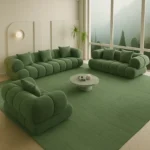 كنب بتصميم هندسي أنيق – راحة فائقة وتنجيد فاخر – لمسة فخمة لغرفة المعيشة العصرية