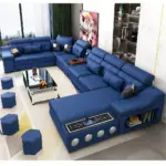 كنب زاوية بتصميم ذكي – تخزين مدمج وسرير قابل للطي – تنجيد فاخر وقاعدة متينة