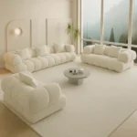 كنب بتصميم هندسي أنيق – راحة فائقة وتنجيد فاخر – لمسة فخمة لغرفة المعيشة العصرية