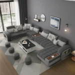 كنب زاوية مودرن ملتفة بتصميم فخم