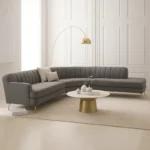 كنبة زاوية فاخر مع طاولة من الاستيل