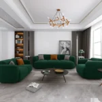 طقم كنب ثلاثة قطع مخملي مريح