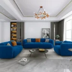 طقم كنب ثلاثة قطع مخملي مريح