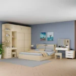 غرفة نوم مودرن متكاملة بتصميم عملي وأنيق