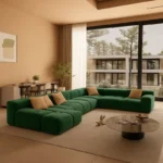 كنب زاوية فخم بطابع أوروبي – تصميم شيك بمساحة واسعة – تنجيد ناعم وهيكل متين