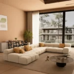 كنب زاوية فخم بطابع أوروبي – تصميم شيك بمساحة واسعة – تنجيد ناعم وهيكل متين