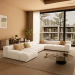 كنب زاوية فخم بطابع أوروبي – تصميم شيك بمساحة واسعة – تنجيد ناعم وهيكل متين