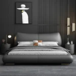 سرير جلد بتصميم مميز فاخر