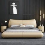 سرير جلد بتصميم مميز فاخر