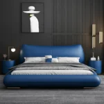 سرير جلد بتصميم مميز فاخر