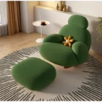 كرسي استرخاء بتصميم عصري مع مسند للقدم