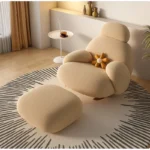 كرسي استرخاء بتصميم عصري مع مسند للقدم