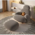 كرسي استرخاء بتصميم عصري مع مسند للقدم