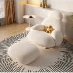 كرسي استرخاء بتصميم عصري مع مسند للقدم