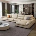 كنب زاوية بتصميم عصري مميز – تنجيد مريح وهيكل متين – يناسب المساحات الواسعة والزاوية