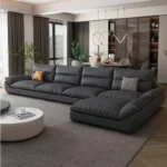 كنب زاوية بتصميم عصري مميز – تنجيد مريح وهيكل متين – يناسب المساحات الواسعة والزاوية