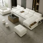 ركنة بتصميم جذاب – تنجيد ناعم وقاعدة خشبية متينة – ألوان مناسبة لغرف المعيشة العصرية