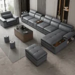 ركنة بتصميم جذاب – تنجيد ناعم وقاعدة خشبية متينة – ألوان مناسبة لغرف المعيشة العصرية