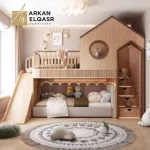 سرير أطفال بدورين بطراز حديث