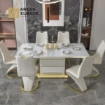 طاولة طعام مع كراسي بتصميم راقي