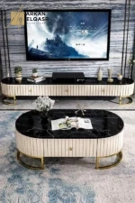 طقم طاولة مجلس مع طاولة تلقزيون