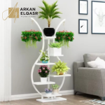 ارفف تخزين شيك من الاستيل الاسود والخشب