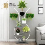 ارفف تخزين شيك من الاستيل الاسود والخشب