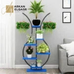 ارفف تخزين شيك من الاستيل الاسود والخشب