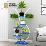 ارفف تخزين شيك من الاستيل الاسود والخشب