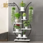 ارفف تخزين شيك من الاستيل الاسود والخشب