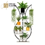 ارفف تخزين شيك من الاستيل الاسود والخشب