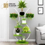 ارفف تخزين شيك من الاستيل الاسود والخشب