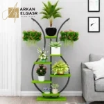 ارفف تخزين شيك من الاستيل الاسود والخشب