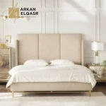 سرير مودرن بتصميم ظهر مرتفع فخم