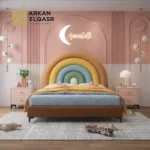 ⁦سرير أطفال بتصميم قوس قزح مبهج – شامل كومودينة – ألوان زاهية وهيكل خشبي متين – مثالي لغرف البنات⁩ - الصورة ⁦17⁩