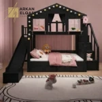 سرير أطفال دورين بتصميم مميز - آمن وعصري - خشب هندسي عالي الجودة - مناسب للمساحات الصغيرة