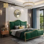 سرير غرفة نوم مميز مع طاولات جانبية